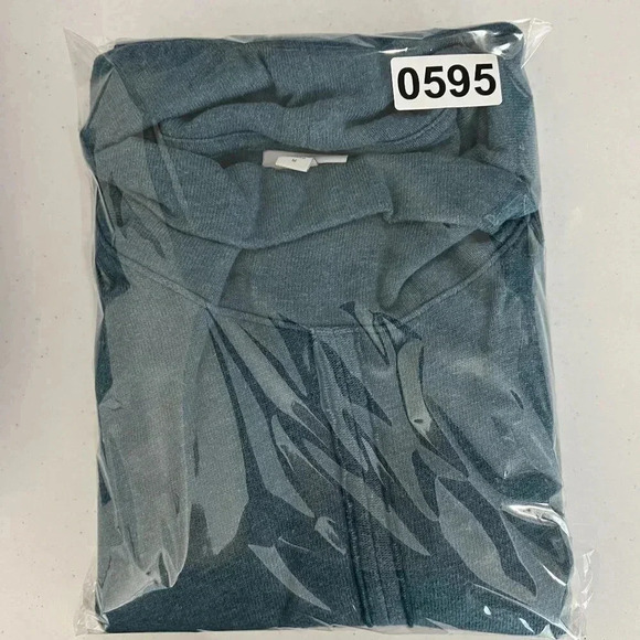 J Jill PURE JILL Womens M RELAXED Fit 3/4 Sleeve Blue PONCHO Tunic Cowl Neck - Picture 16 of 16